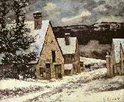 Gustave Courbet Dorfausgang im Winter